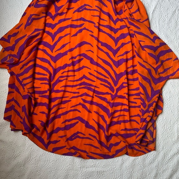 Adrienne Orange and Purple Animal Print Blouse - Picture 5 of 6